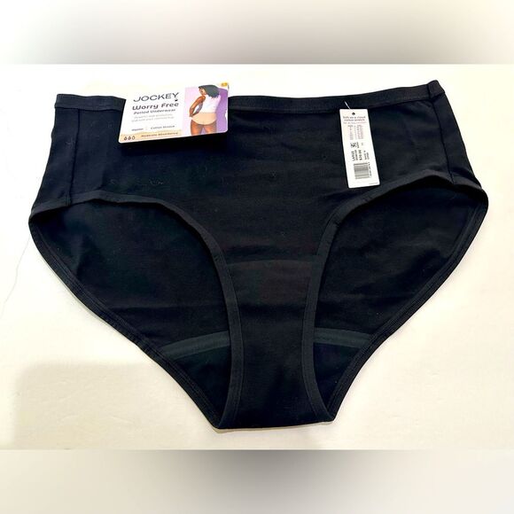 Jockey Worry Free Period Underwear Blk Lge NWT - Picture 1 of 6